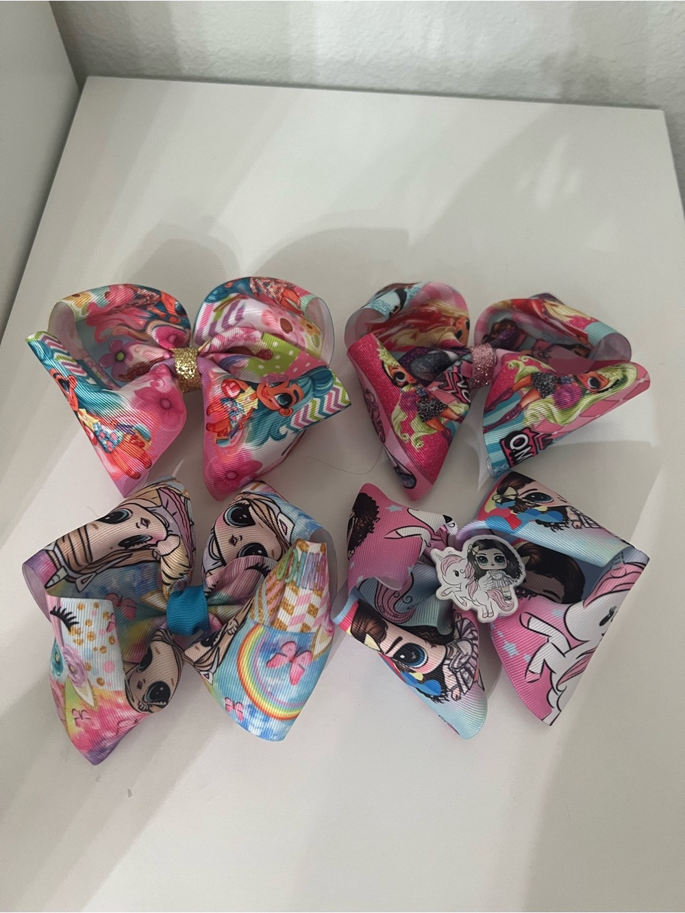 Set of 4 Colorful Girl Hair Bows